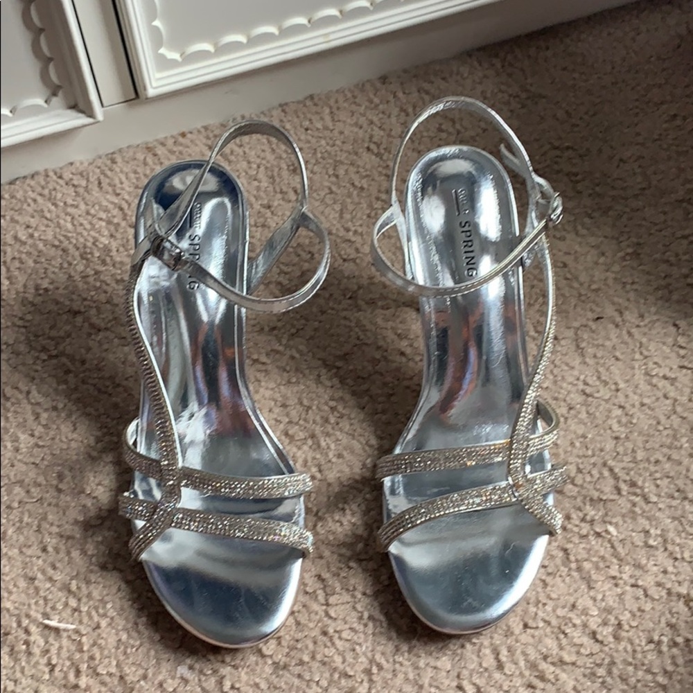 silver 3 inch heels